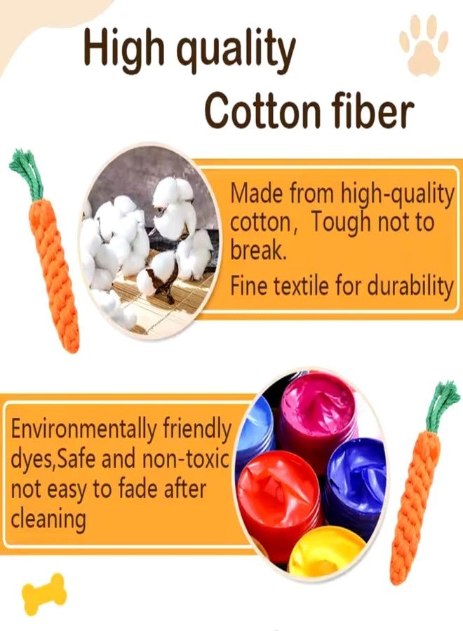 PET FUN Dog Chew Toys Durable Carrot Dog Toy | Rope Chew Toy for Puppies & Small/Medium Breeds | Safe Cotton for Teeth Cleaning, Teething & Fetch | Non-Toxict (Pack of 1 Carrot Shaped) - Image 2